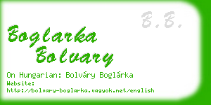 boglarka bolvary business card